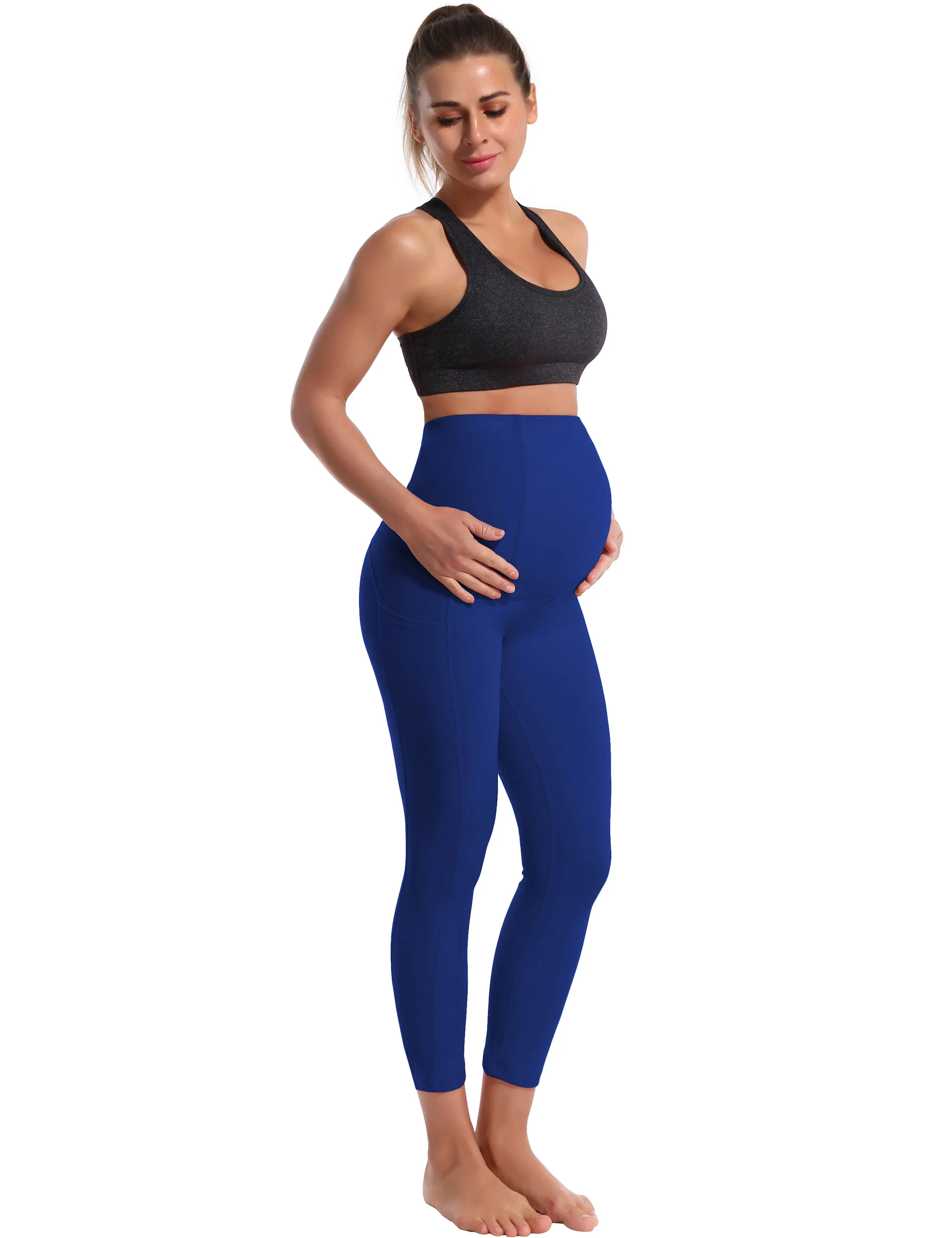 22 Side Pockets Maternity yogastudio Pants navy_yogastudio