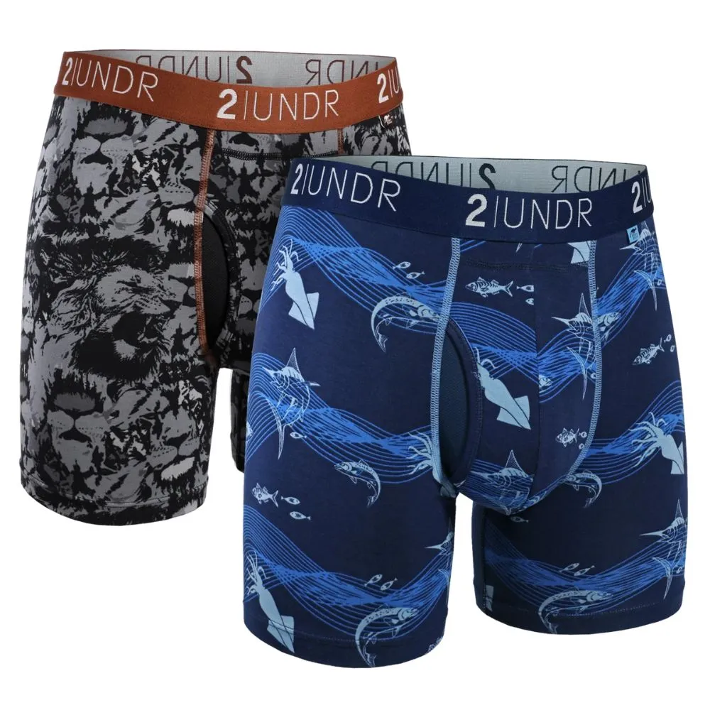 2UNDR Men's Swing Shift Prints Boxer Briefs - 2 Pack