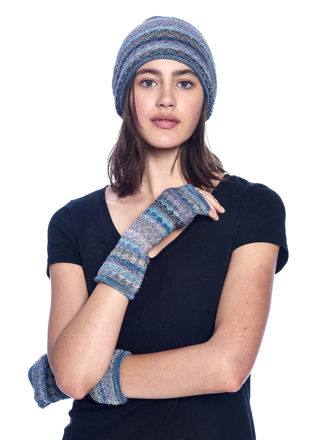 Alpaca Gloves - Printed - Berry