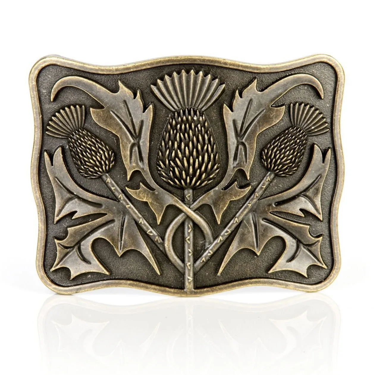 Antique Brass Thistle Buckle