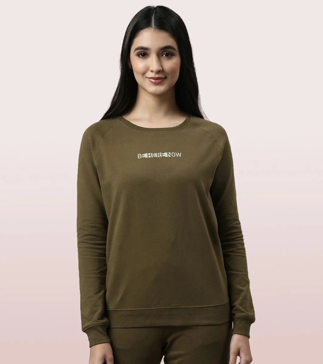 Basic Sweat | Long Sleeve Basic Pop Over Sweatshirt With Mindful Graphic