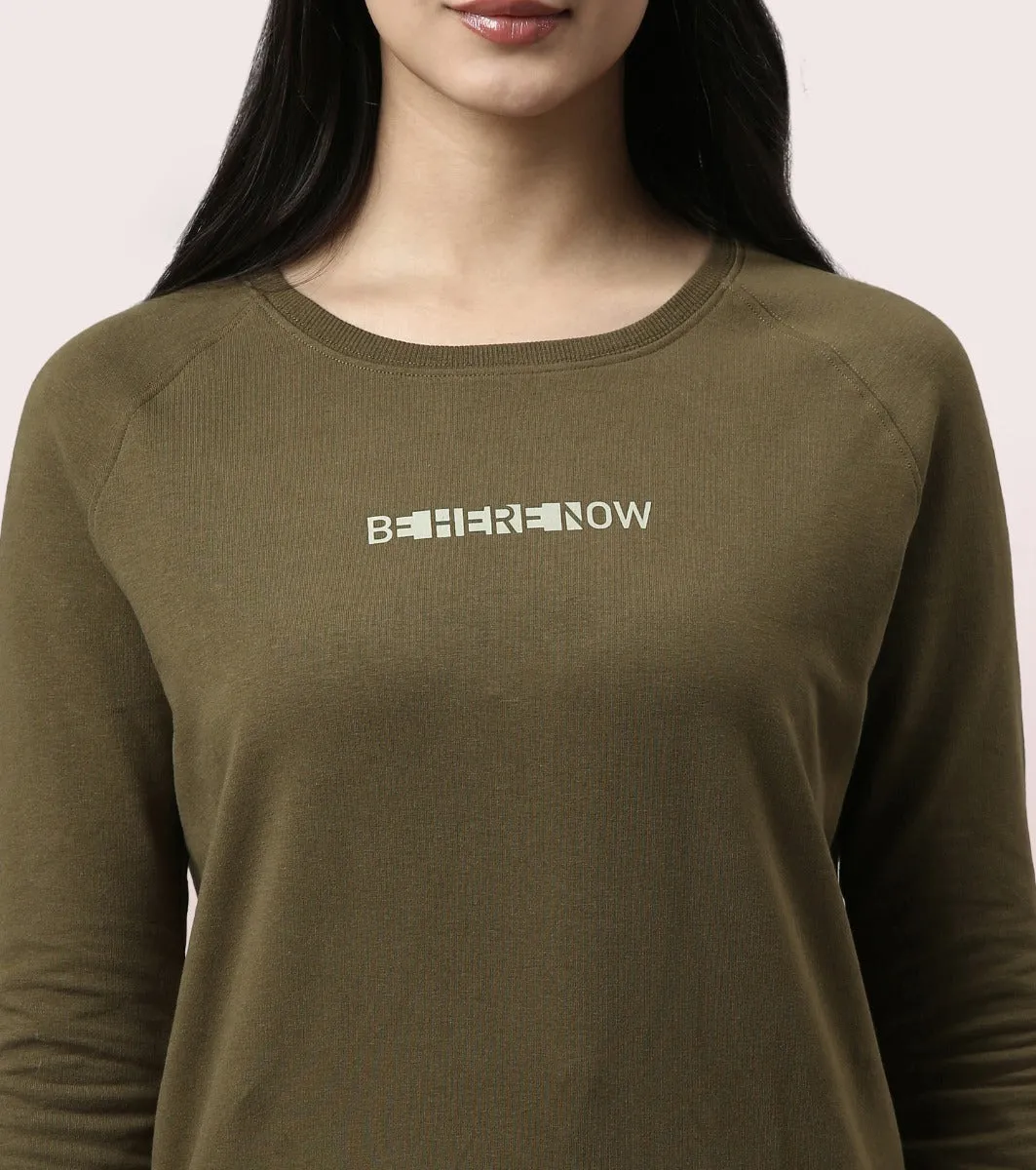 Basic Sweat | Long Sleeve Basic Pop Over Sweatshirt With Mindful Graphic