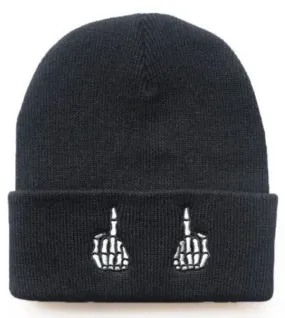 Beanie - Skull Finger - Black