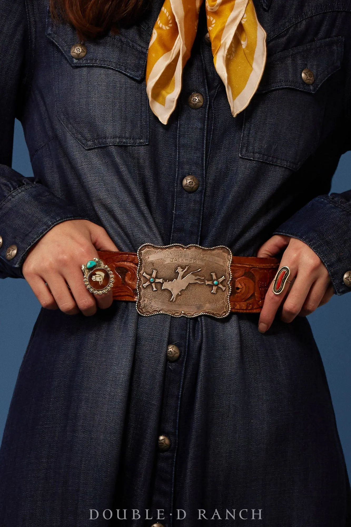 Belt, Vintage A, Buckle, Rodeo, Turquoise, Skyline Ranch Jack-Pot, Vintage ‘75, 496