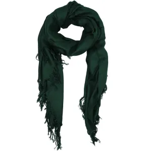 Blue Pacific Tissue Solid Modal and Cashmere Scarf Shawl in Pine Green