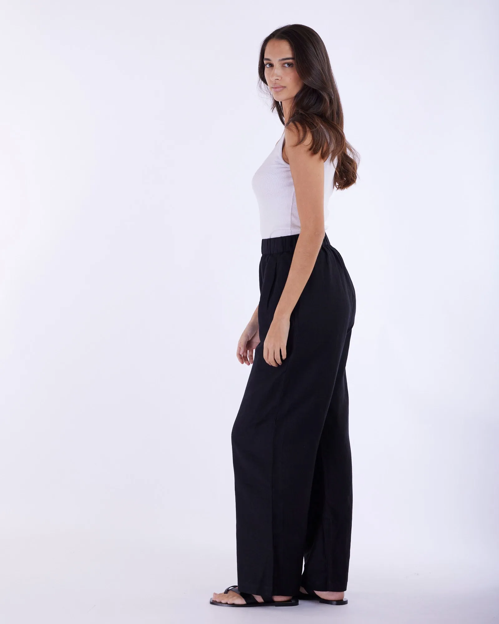 Cancun Linen Pant - Black