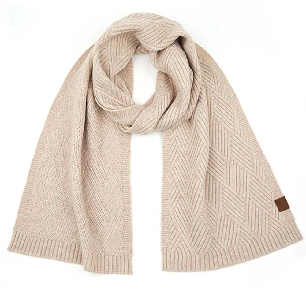 C.C Diagonal Stripes Criss Cross Pattern Scarf