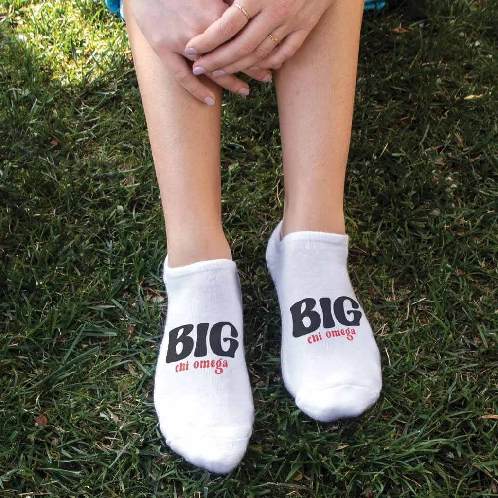 Chi Omega No Show Socks for Bigs and Littles