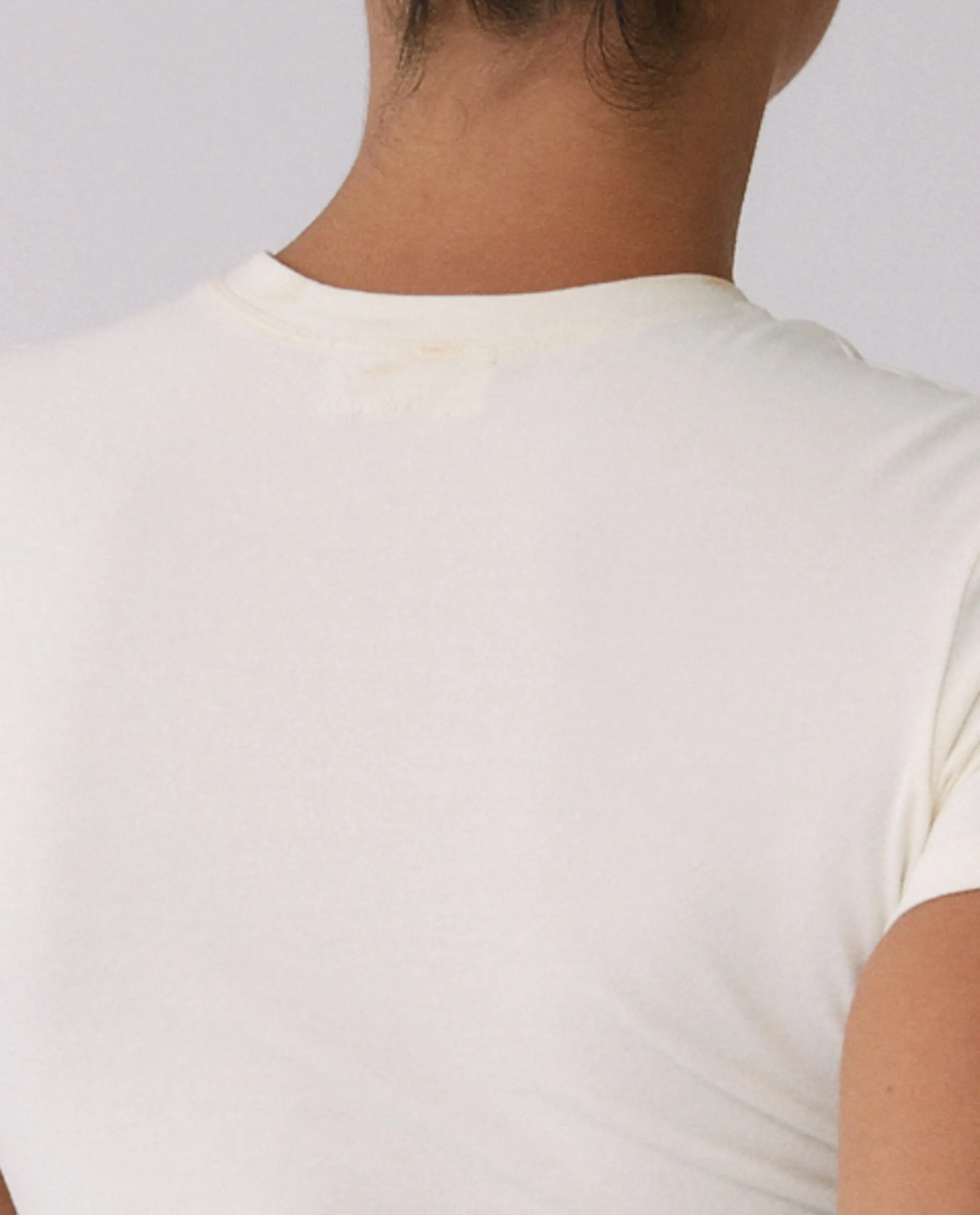 Cotton Short Sleeve Top - Marshmallow White