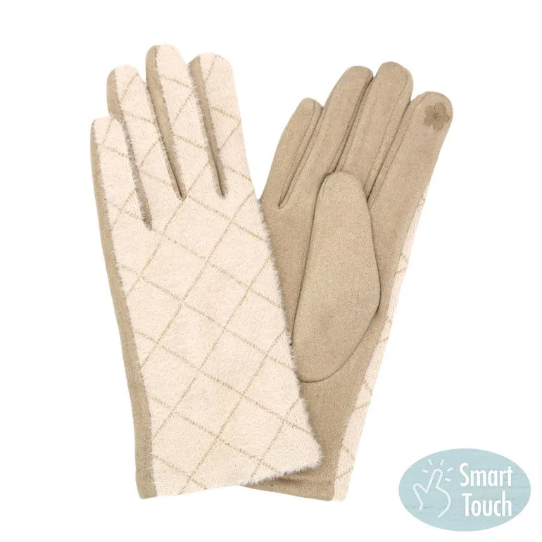 Diamond Patterned Touch Smart Gloves