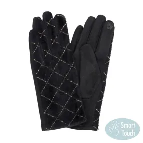 Diamond Patterned Touch Smart Gloves