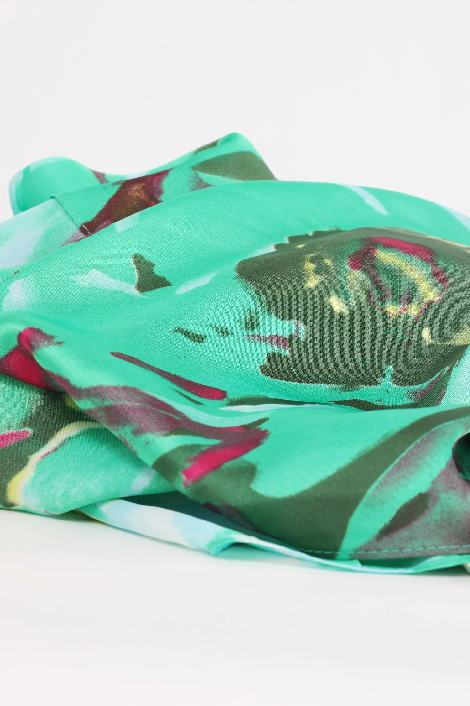 FLORA CHIFFON SCARF-GREEN