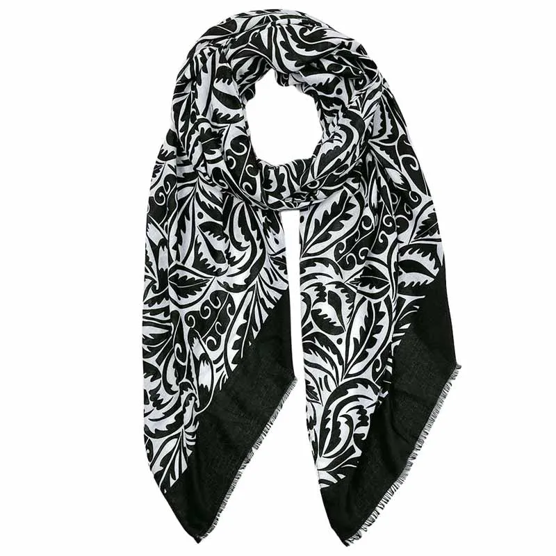 Floral Paisley Printed Oblong Scarf