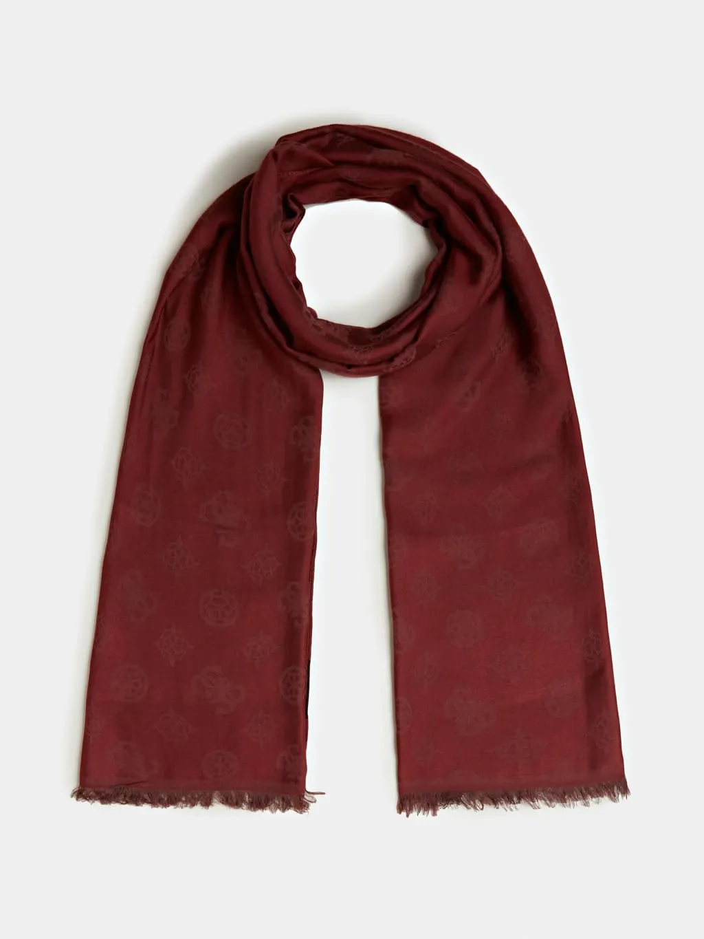 Guess PEONY 4G LOGO SCARF - Burgundy