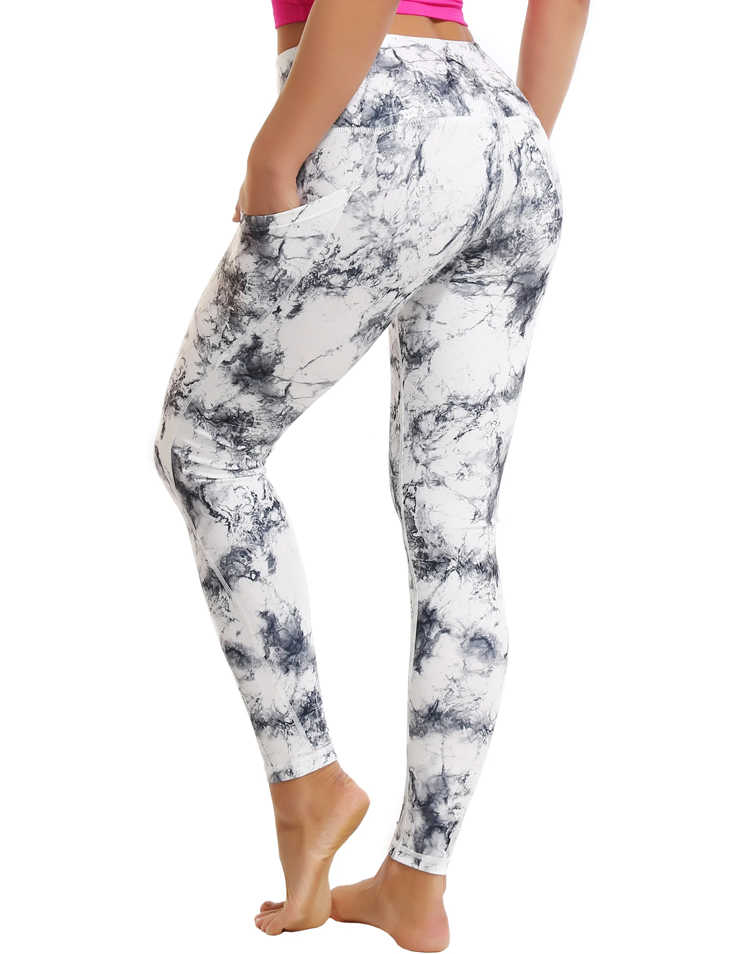 High Waist Side Pockets yogastudio Pants arabescato_yogastudio