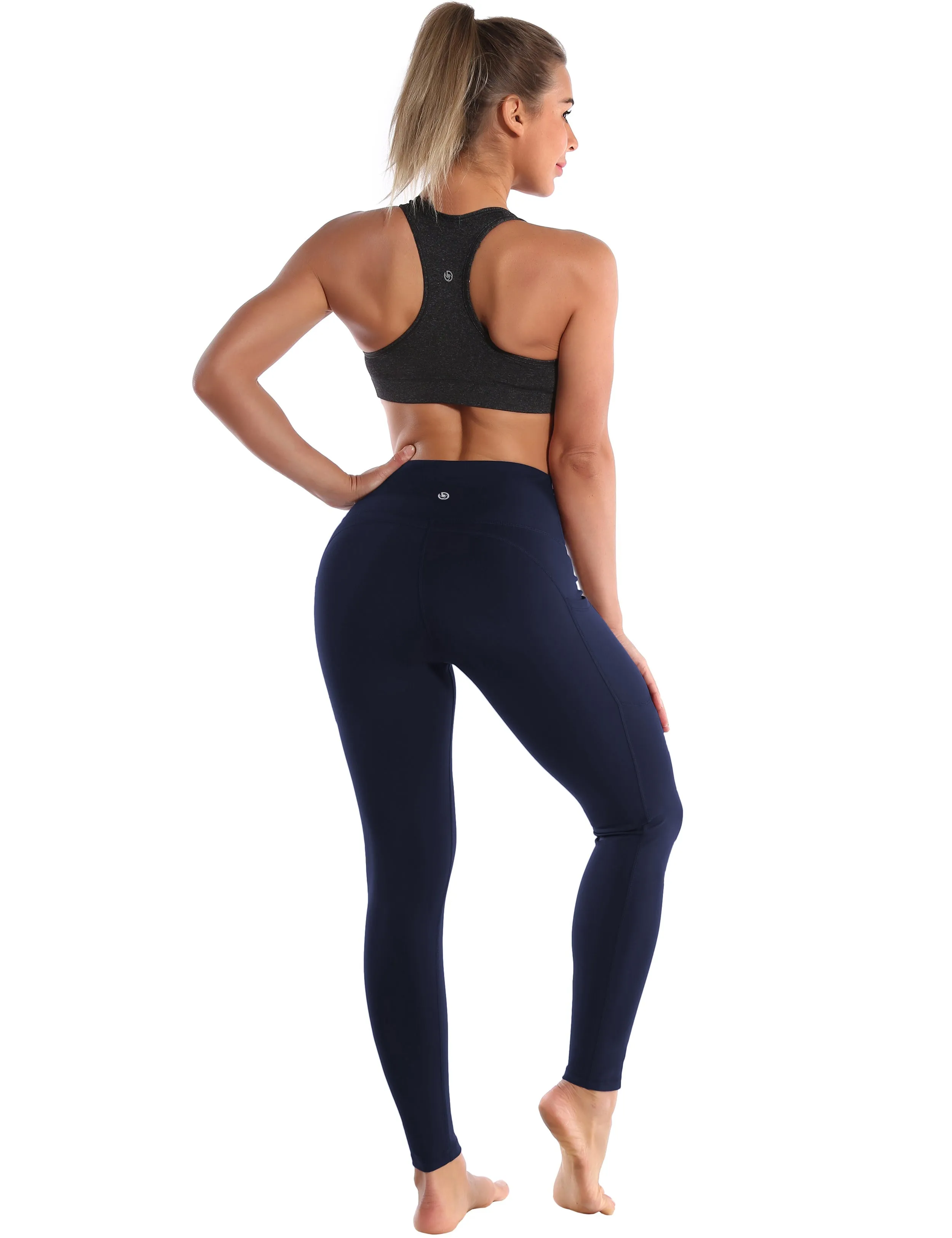 Hip Line Side Pockets yogastudio Pants darknavy_yogastudio