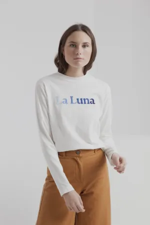 la Luna long sleeve white tee