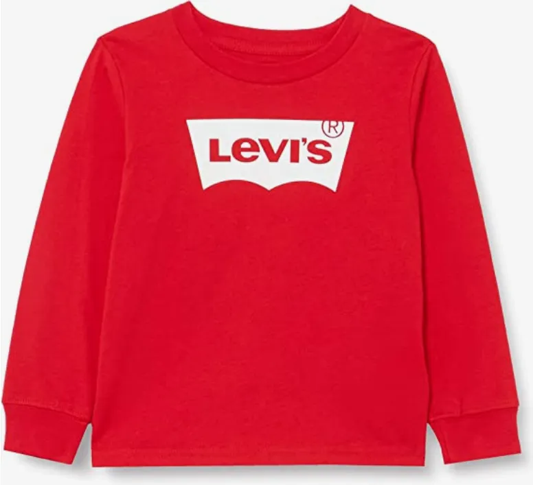 Levis Kids Batwing Tee children's long sleeve t-shirt 6E8646-R6W red