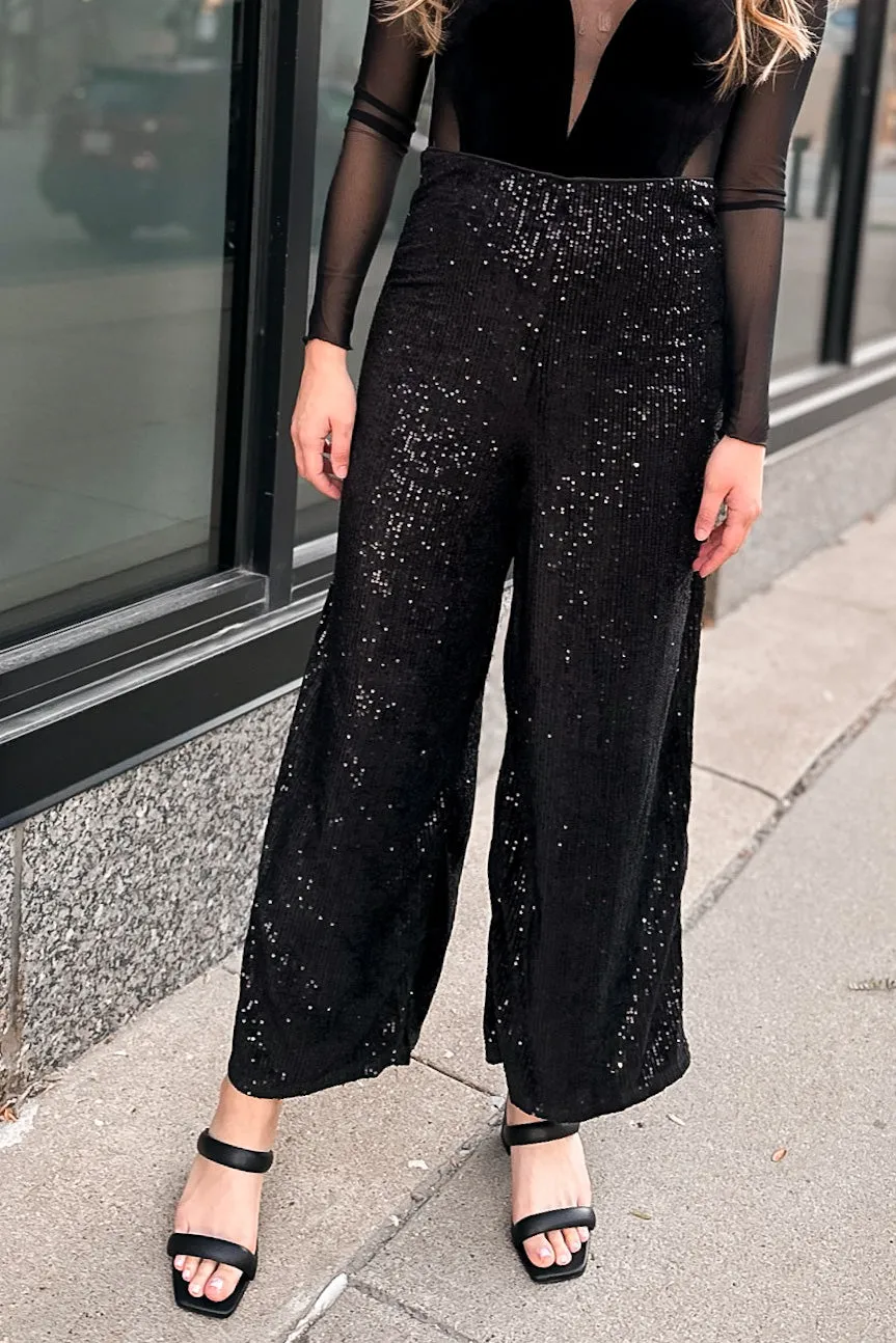 Midnight Kiss Sequin Pants Black-FINAL SALE