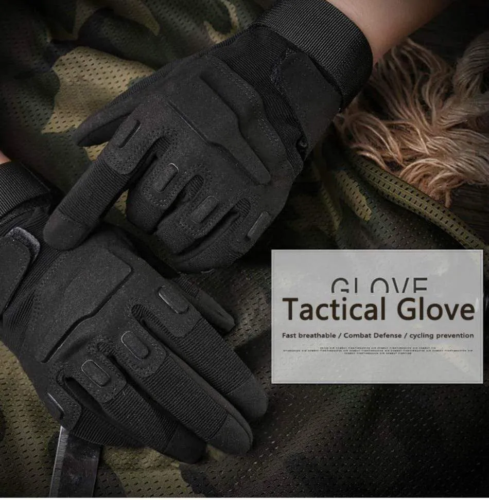 Military Tactical Gloves Outdoor Sports Army Full Finger Combat Motocycle Slip-resistant Carbon Fiber Tortoise Shell Gloves