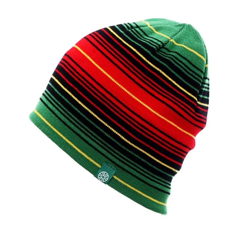 Multicolored Striped Knit Hat, Skull Cap or Beanie