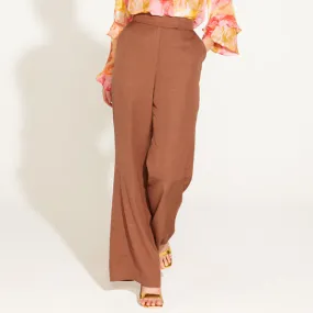 One   Only High Waisted Flared Pant - Mocha