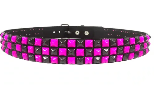 Pink black stud belt