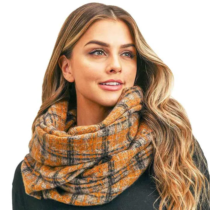 Plaid Check Infinity Scarf