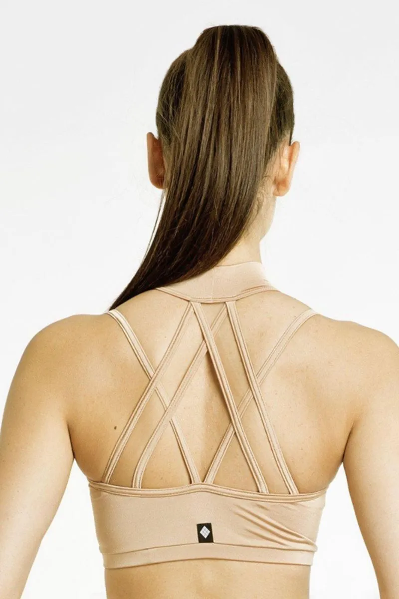 Nude X Back Pole Dance Top - Adjustable and Flattering Fit