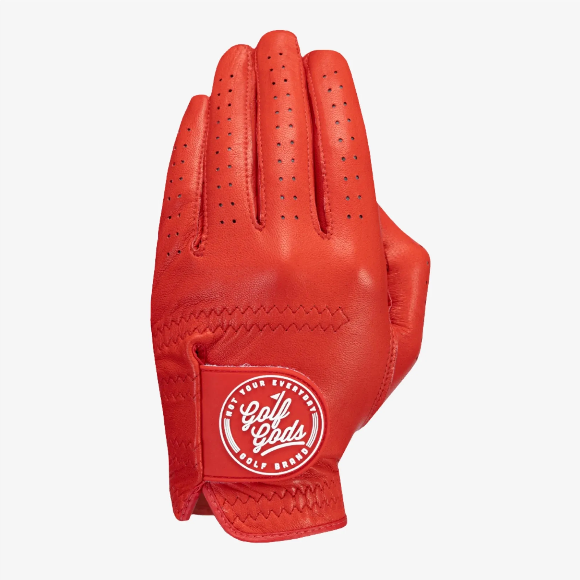 Red Cabretta Leather Golf Glove