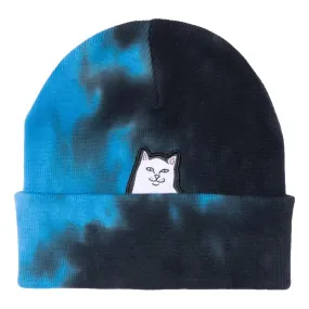 RIPNDIP LORD NERMAL TIE DYE BEANIE-BLK BLU HALF DY