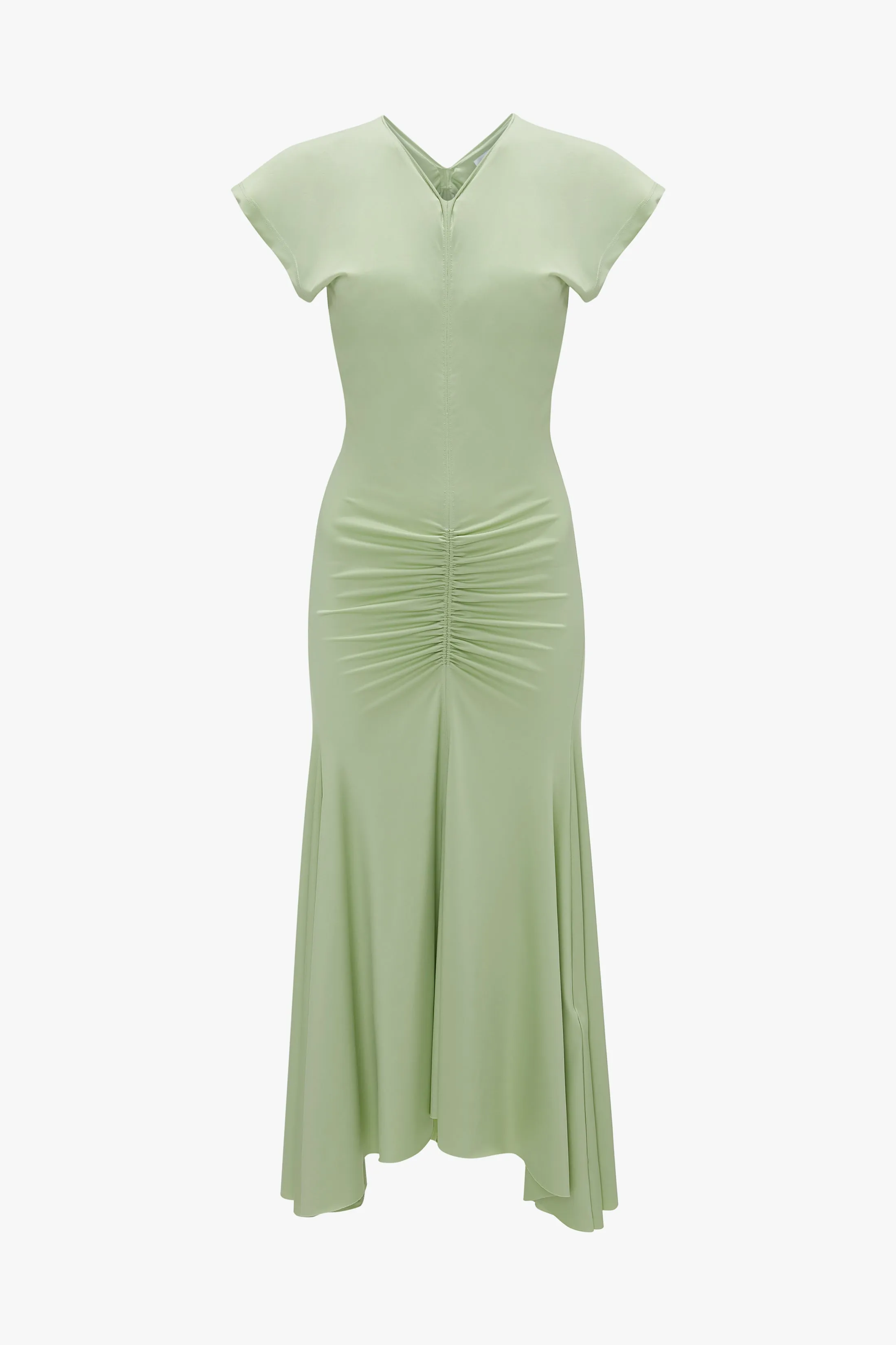 Sleeveless Rouched Jersey Dress In Pistachio