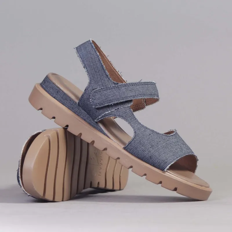 Slingback Wedge Sandal in Denim - 12614