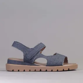 Slingback Wedge Sandal in Denim - 12614