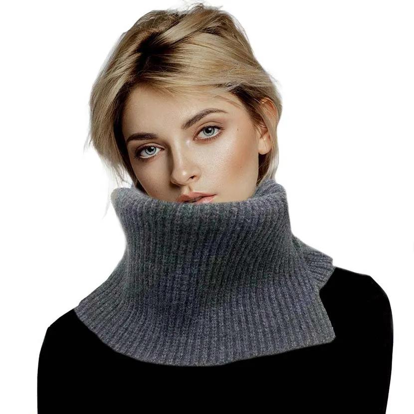 Solid Ribbed Knit Snood Scarf