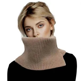 Solid Ribbed Knit Snood Scarf