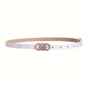 Triple O Ring Belt White