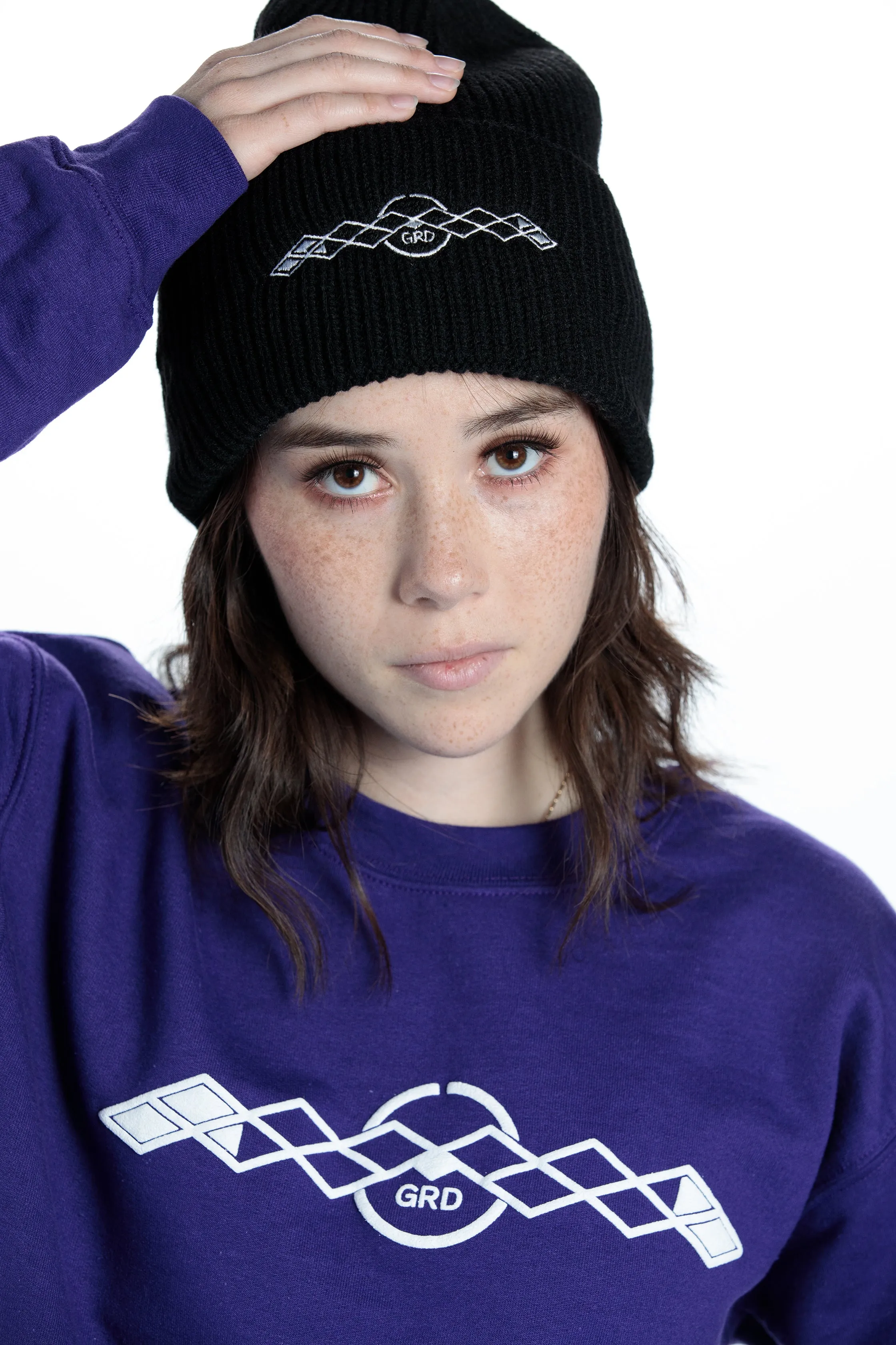 UNDER NIGHT IN-BIRTH - 'GRD' Embroidered Beanie - Black