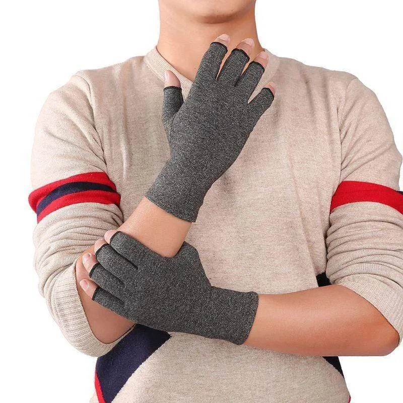 Women Men Arthritis Compression Gloves Fingerless Joint Pain Relief Rheumatoid Osteoarthritis Hand Wrist Support Therapy Mittens