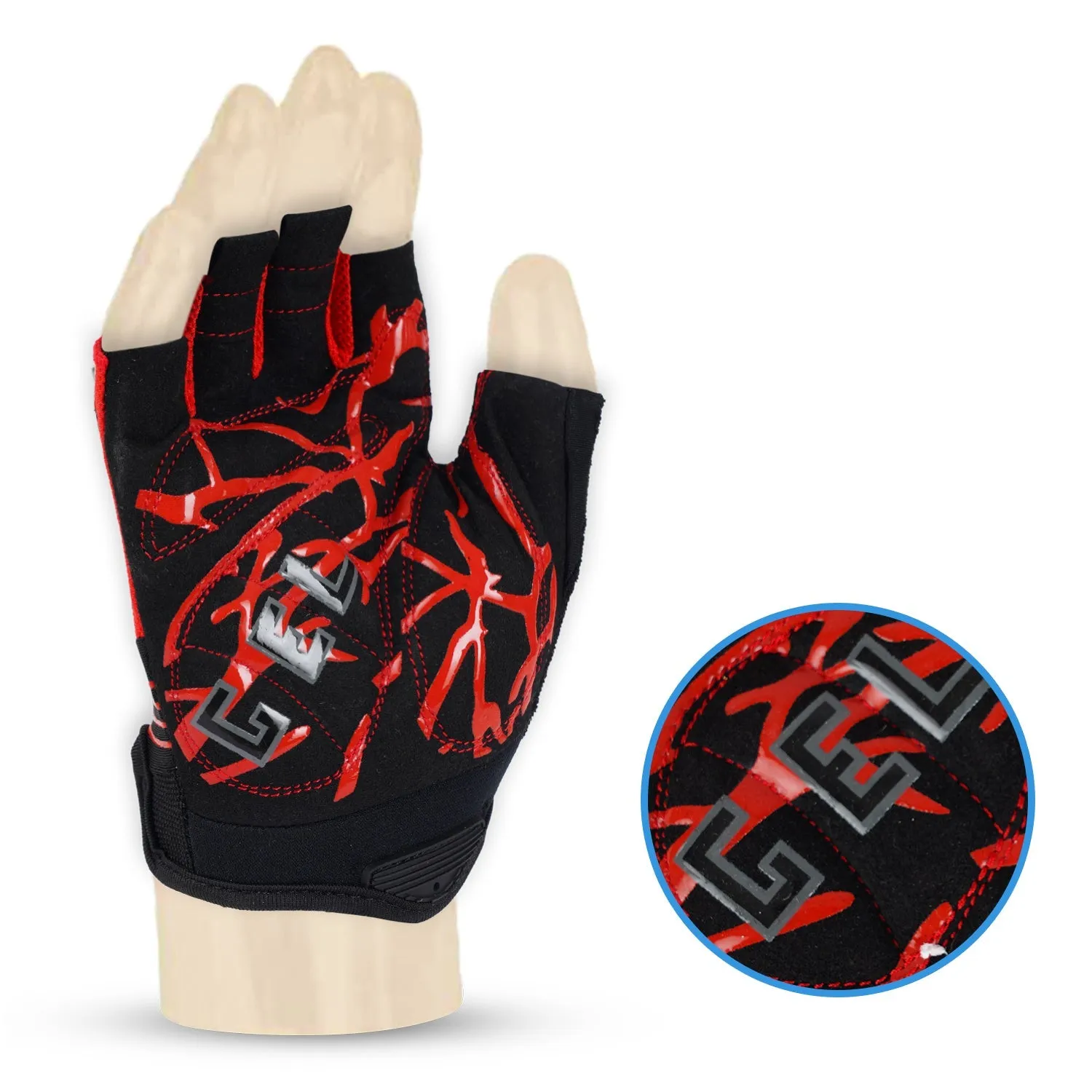 ZAKPRO Gel Series Anti-Slip Professional Half Finger Cycling Gloves - Red