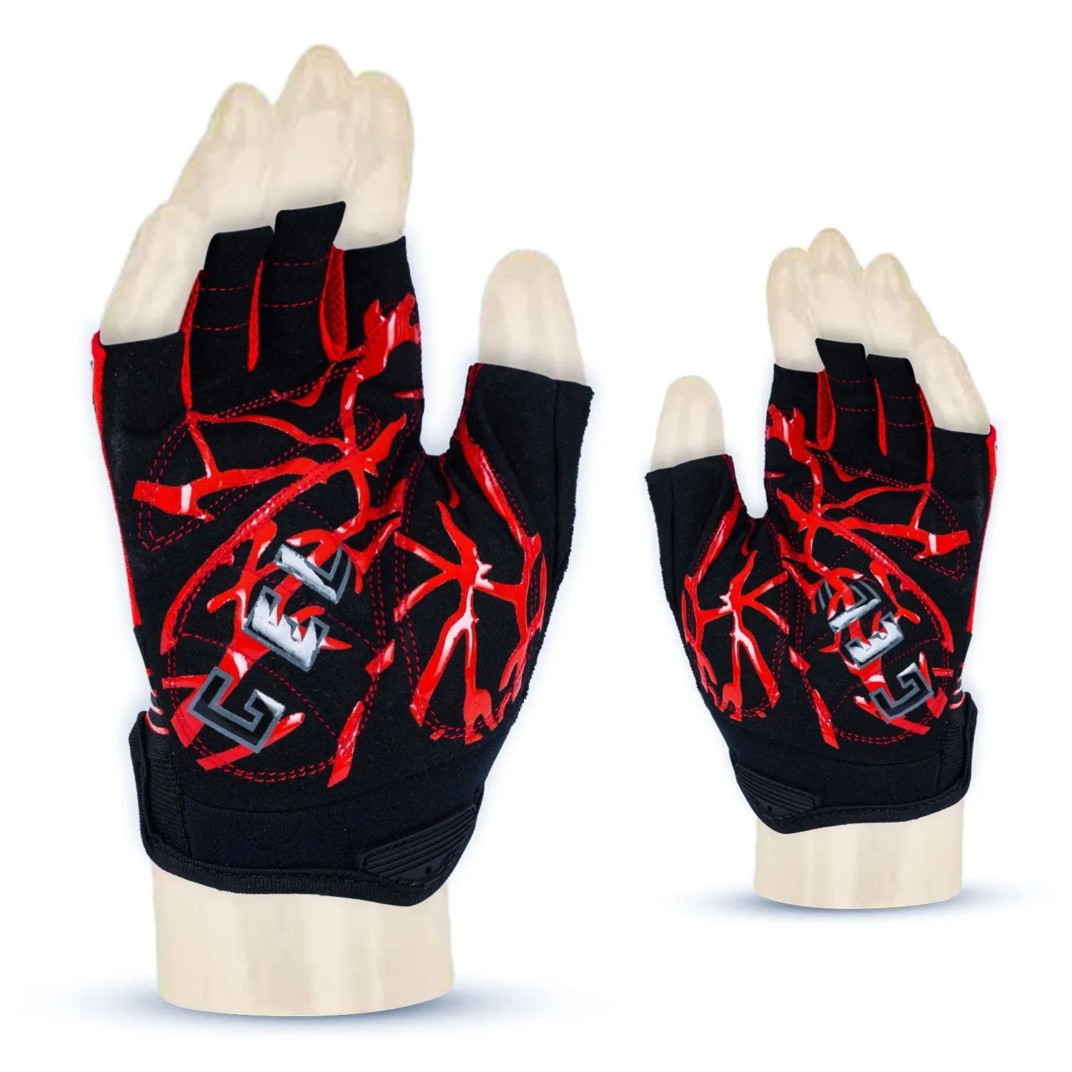 ZAKPRO Gel Series Anti-Slip Professional Half Finger Cycling Gloves - Red